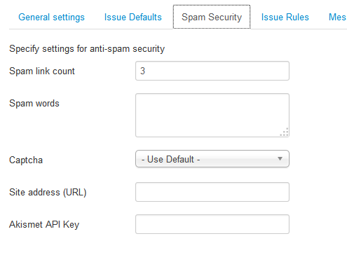 Spam Security Options