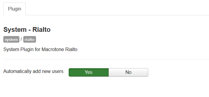 System Plugin Settings.